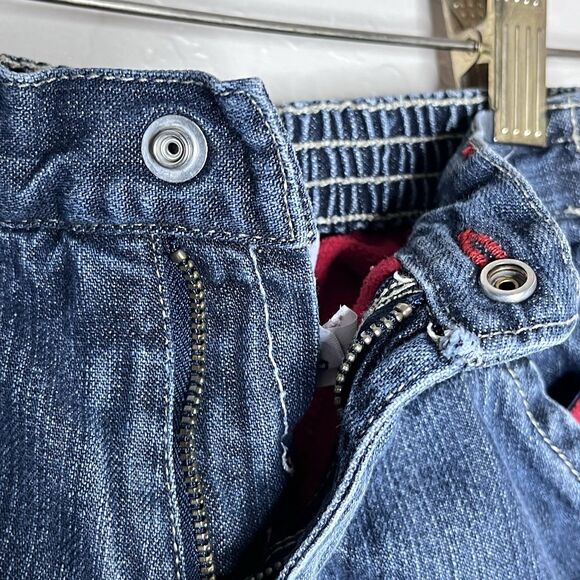 Old Navy Red Flannel Lined Denim Jeans Boys Size 3 T - Picture 8 of 11